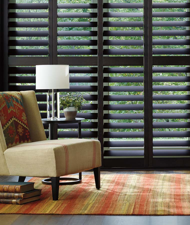 black shutters midwestern style cozy sitting area