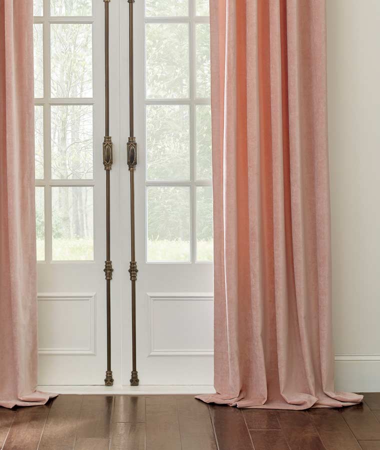 elegant rose drapery for glass doors